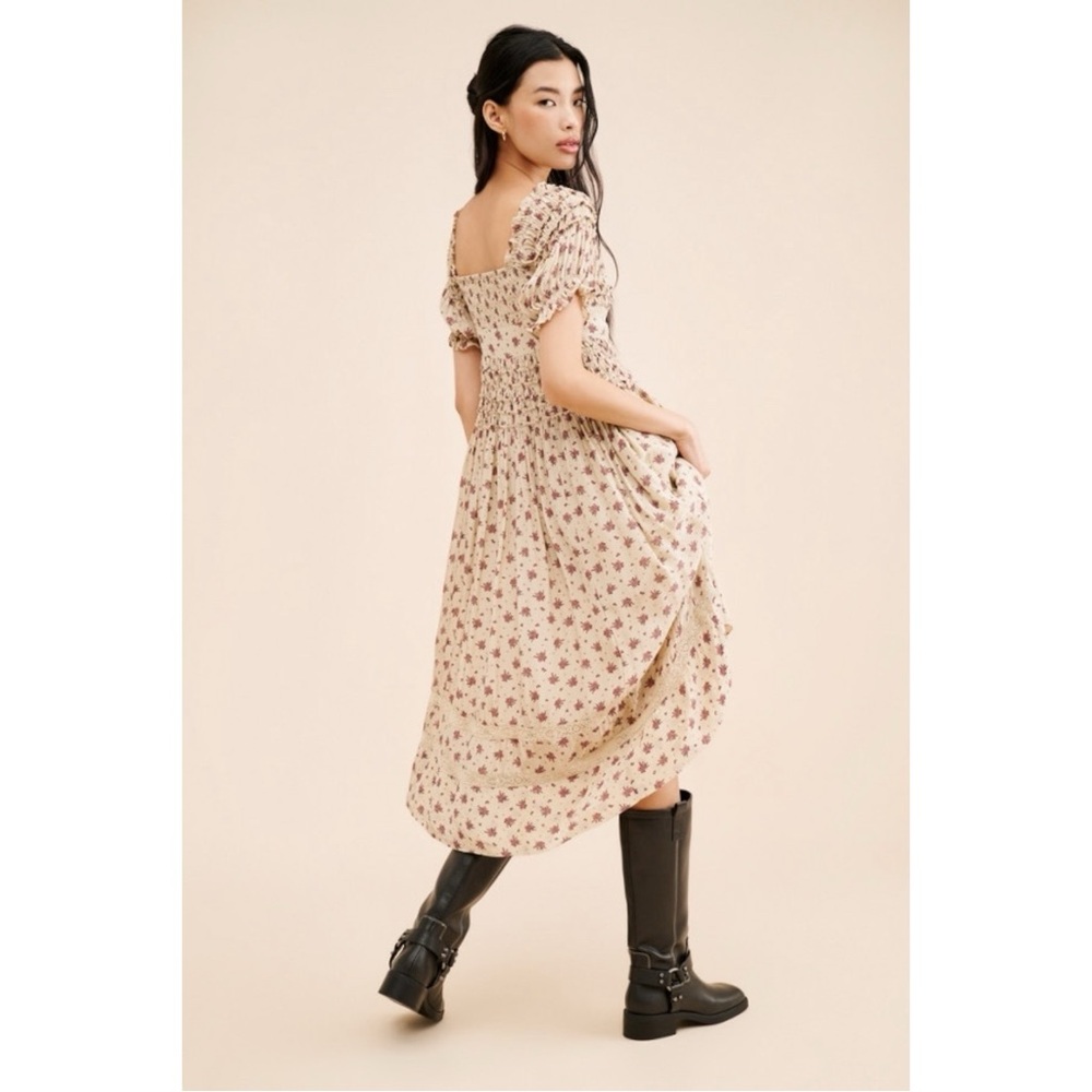 Free People Dainty Cottage Ethereal Bali Juniper Midi Dress 6 Lace Cream Floral - Picture 7 of 16